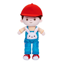Load image into Gallery viewer, OUOZZZ Personalized Rabbit Overalls Plush Baby Boy Doll