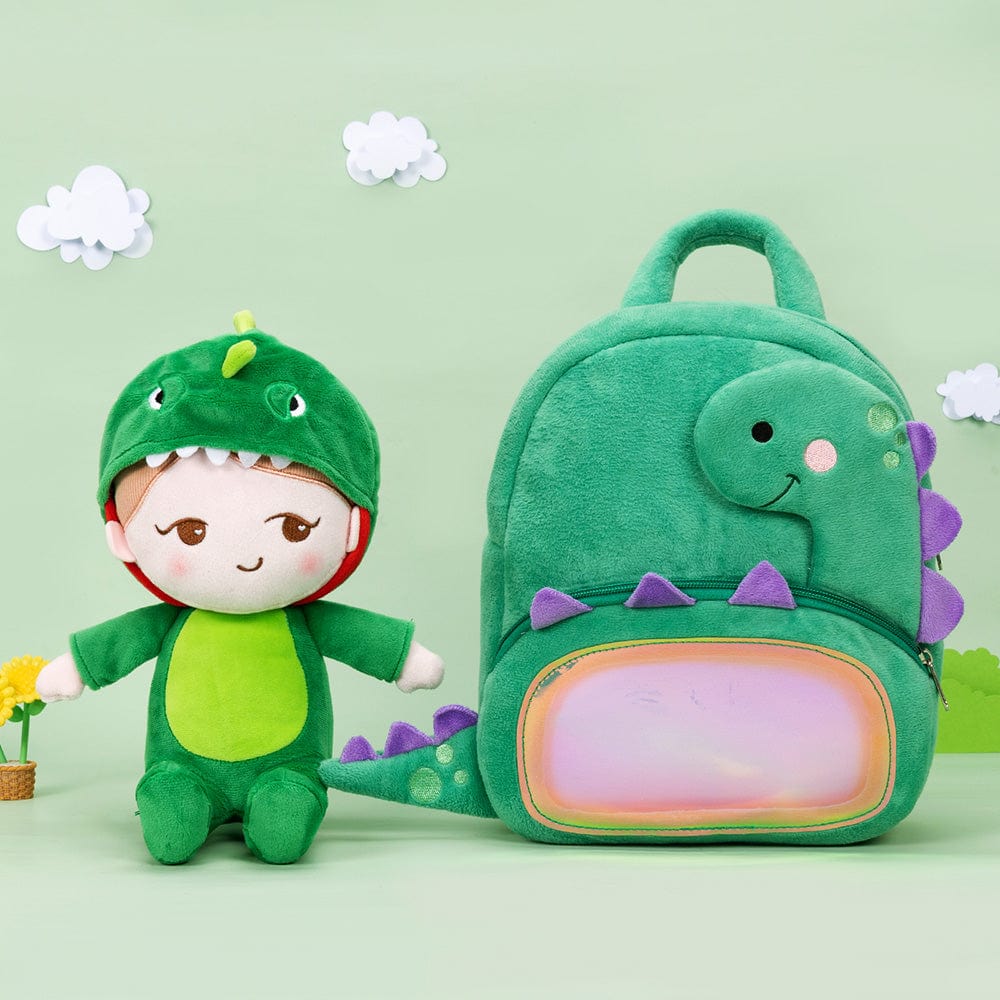 OUOZZZ Animal Series - Personalized Doll and Backpack Bundle 🦖Dinosaur Doll + Bag