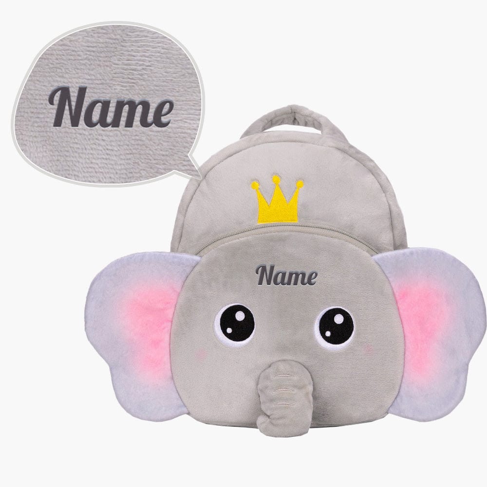 OUOZZZ Animal Series - Personalized Doll and Backpack Bundle Elephant Bag