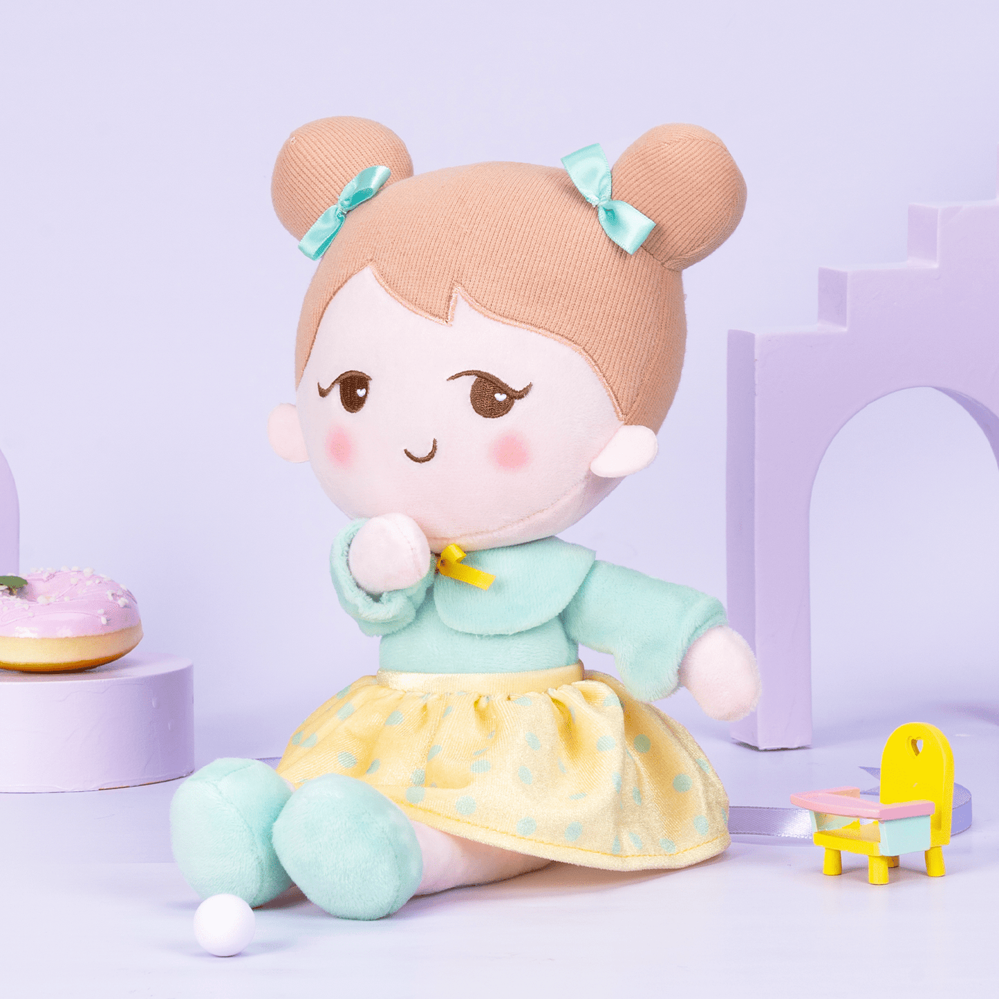 OUOZZZ Personalized Playful Light Green Doll