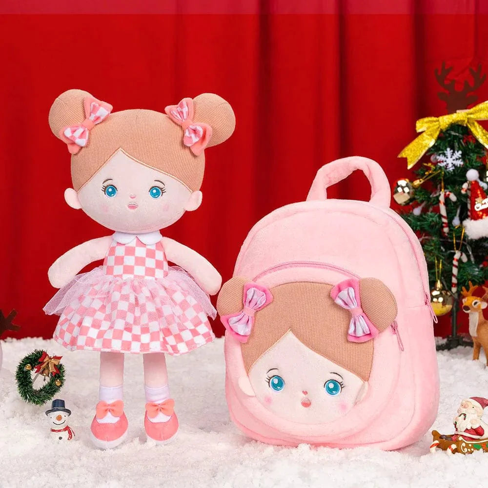 OUOZZZ Personalized Baby Doll + Backpack Combo Gift Set Blue Eyes Doll / Doll + Backpack