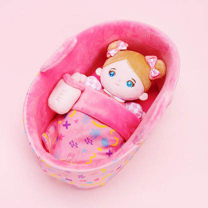 Personalized Blue Eyes Mini Plush Baby Girl Doll & Gift Set