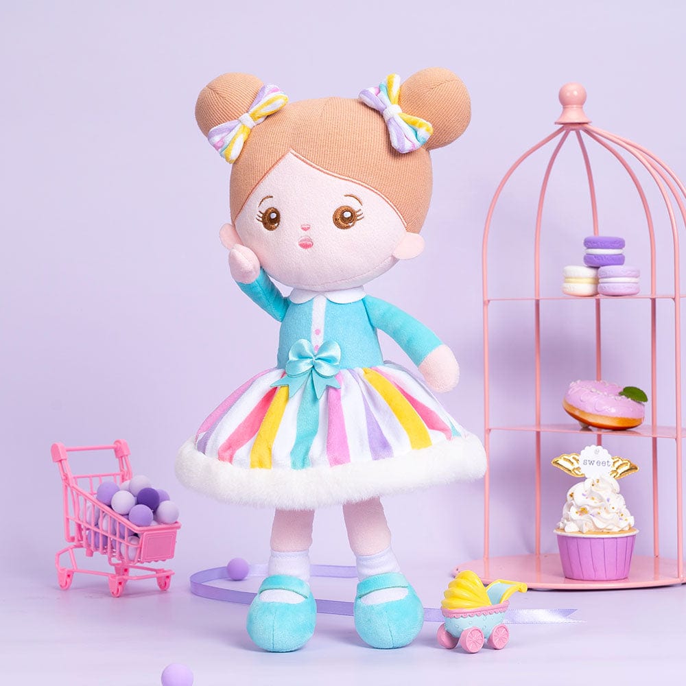 OUOZZZ Personalized Sweet Girl Rainbow Plush Doll
