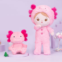 Load image into Gallery viewer, OUOZZZ Personalized Pink Newt Plush Baby Doll Newt Set