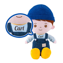 Load image into Gallery viewer, OUOZZZ Personalized Plush Rag Baby Girl Doll + Backpack Bundle -2 Skin Tones Carl / Only Doll