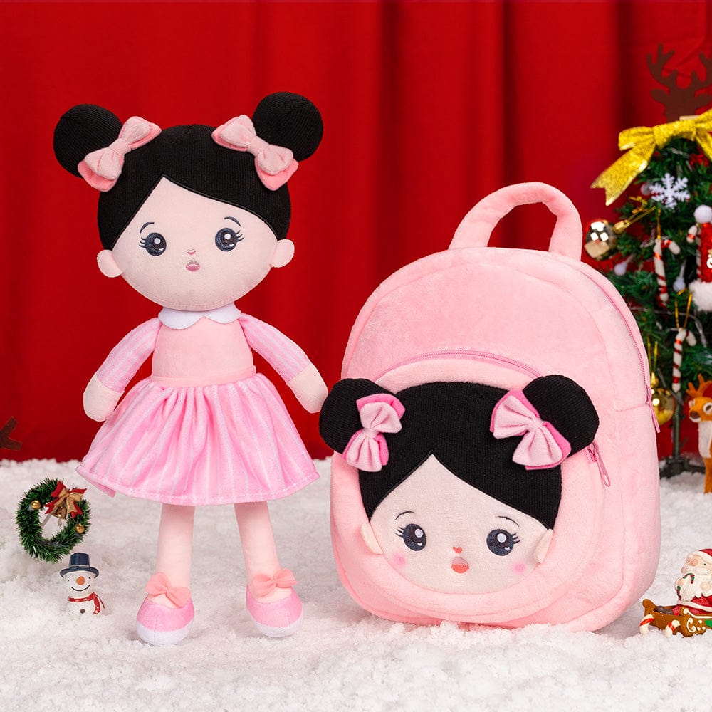 OUOZZZ Christmas Sale - Personalized Baby Doll + Backpack Combo Gift Set Black Hair Doll / Doll + Backpack