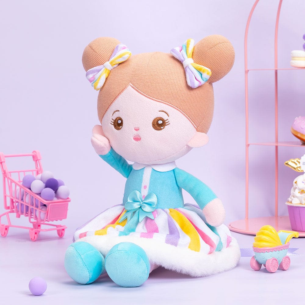 OUOZZZ Personalized Sweet Girl Rainbow Plush Doll