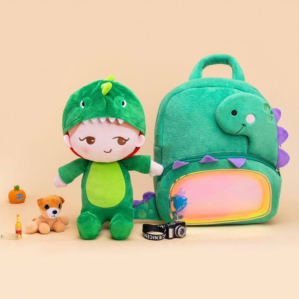 OUOZZZ Featured Gift - Personalized Doll + Backpack Bundle Dinosaur / With Bag