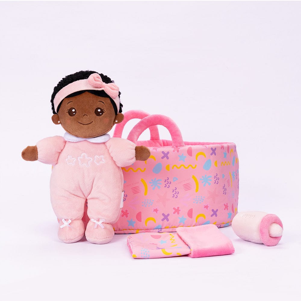 OUOZZZ Personalized Mini Plush Baby Girl Doll & Gift Set