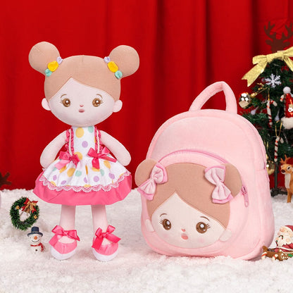 Personalizedoll Christmas Sale - Personalized Baby Doll + Backpack Combo Gift Set Pink & White Doll / Doll + Backpack