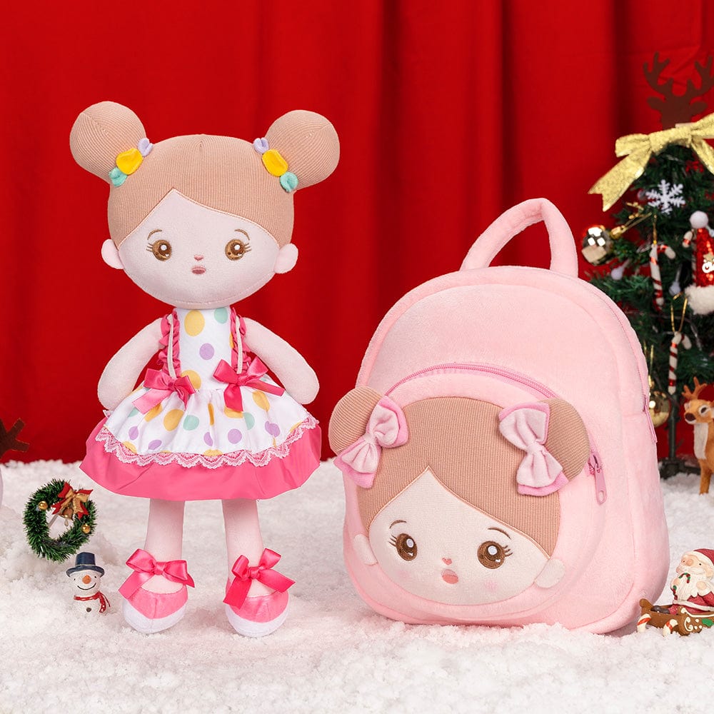 Personalizedoll Christmas Sale - Personalized Baby Doll + Backpack Combo Gift Set Pink & White Doll / Doll + Backpack