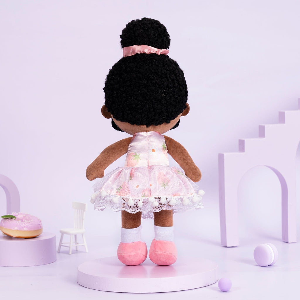 OUOZZZ Personalized Deep Skin Tone Plush Strawberry Doll