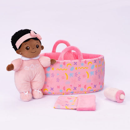 OUOZZZ Personalized Mini Plush Baby Girl Doll & Gift Set