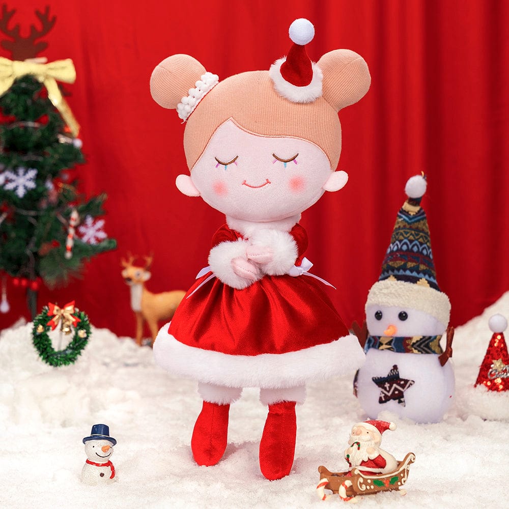 OUOZZZ Personalized Red Christmas Plush Baby Girl Doll