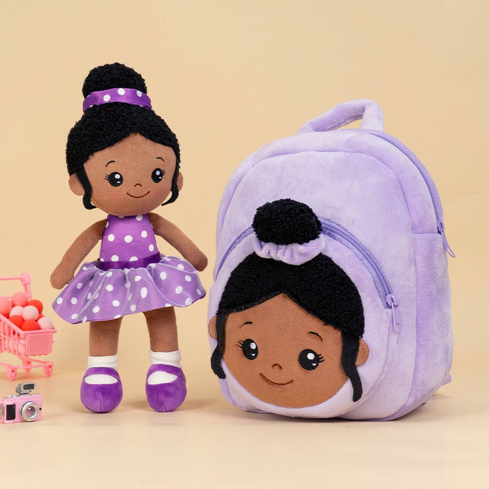 OUOZZZ OUOZZZ Personalized Doll + Backpack Bundle Deep Purple Nevaeh / With Backpack