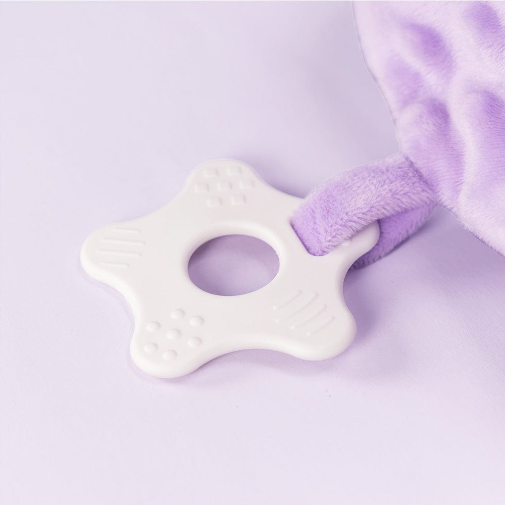 Personalizedoll Purple Baby Soft Plush Towel Toy with Teether