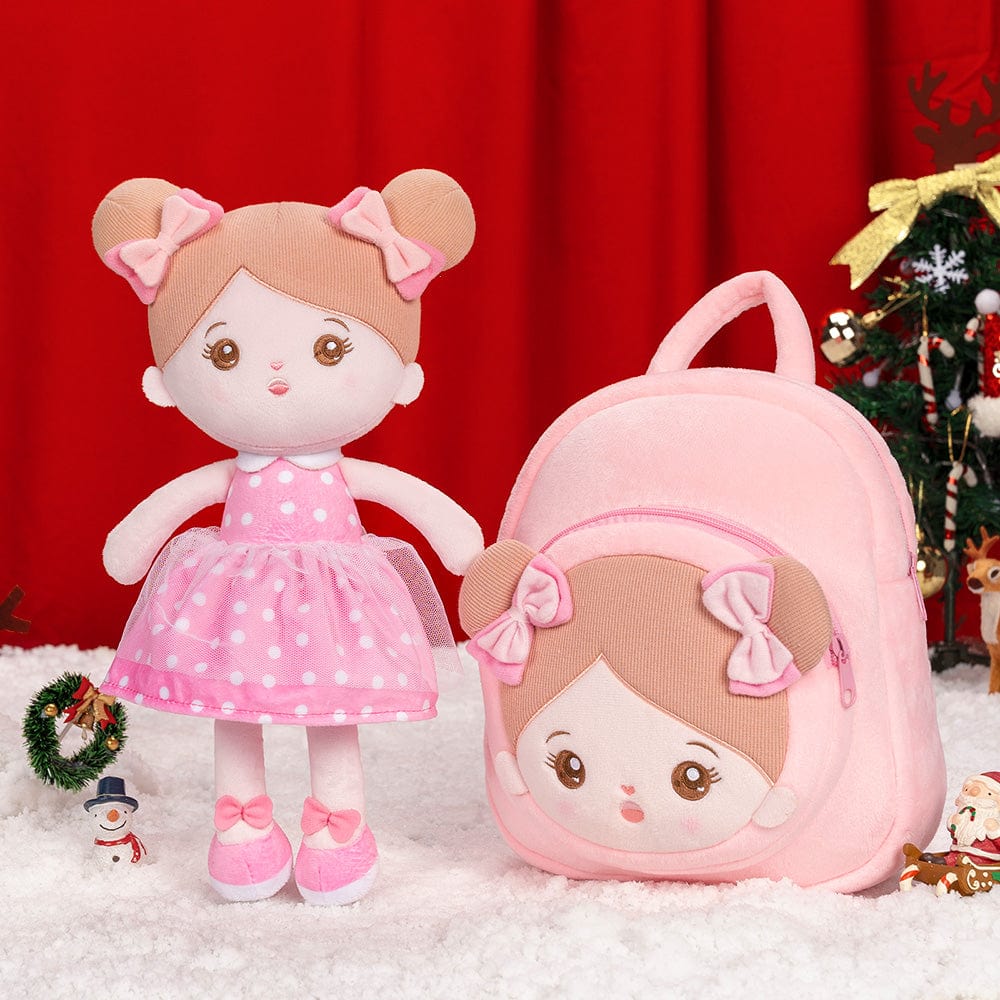 Personalizedoll Christmas Sale - Personalized Baby Doll + Backpack Combo Gift Set Pink Abby Doll / Doll + Backpack