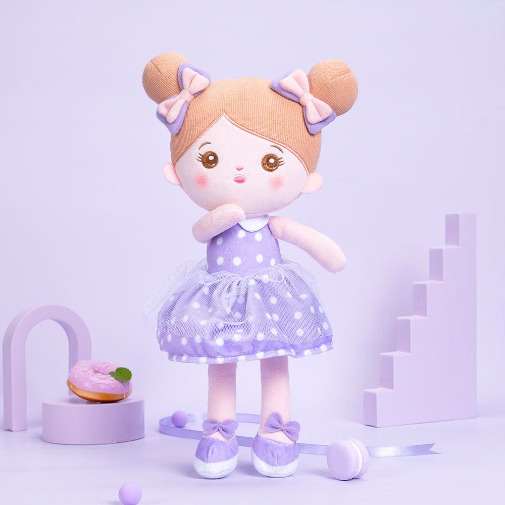 OUOZZZ Personalized Sweet Girl Purple Plush Doll