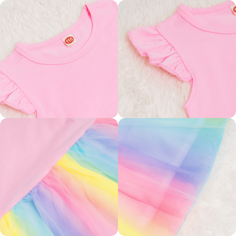 OUOZZZ Personalized Doll and Rainbow Dress Combo