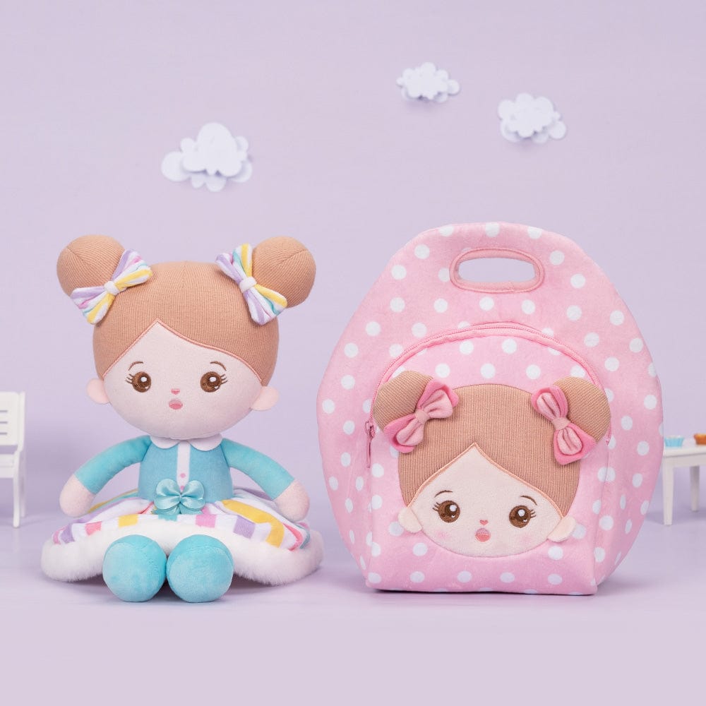 OUOZZZ Personalized Sweet Girl Rainbow Plush Doll With Lunch Bag🍱