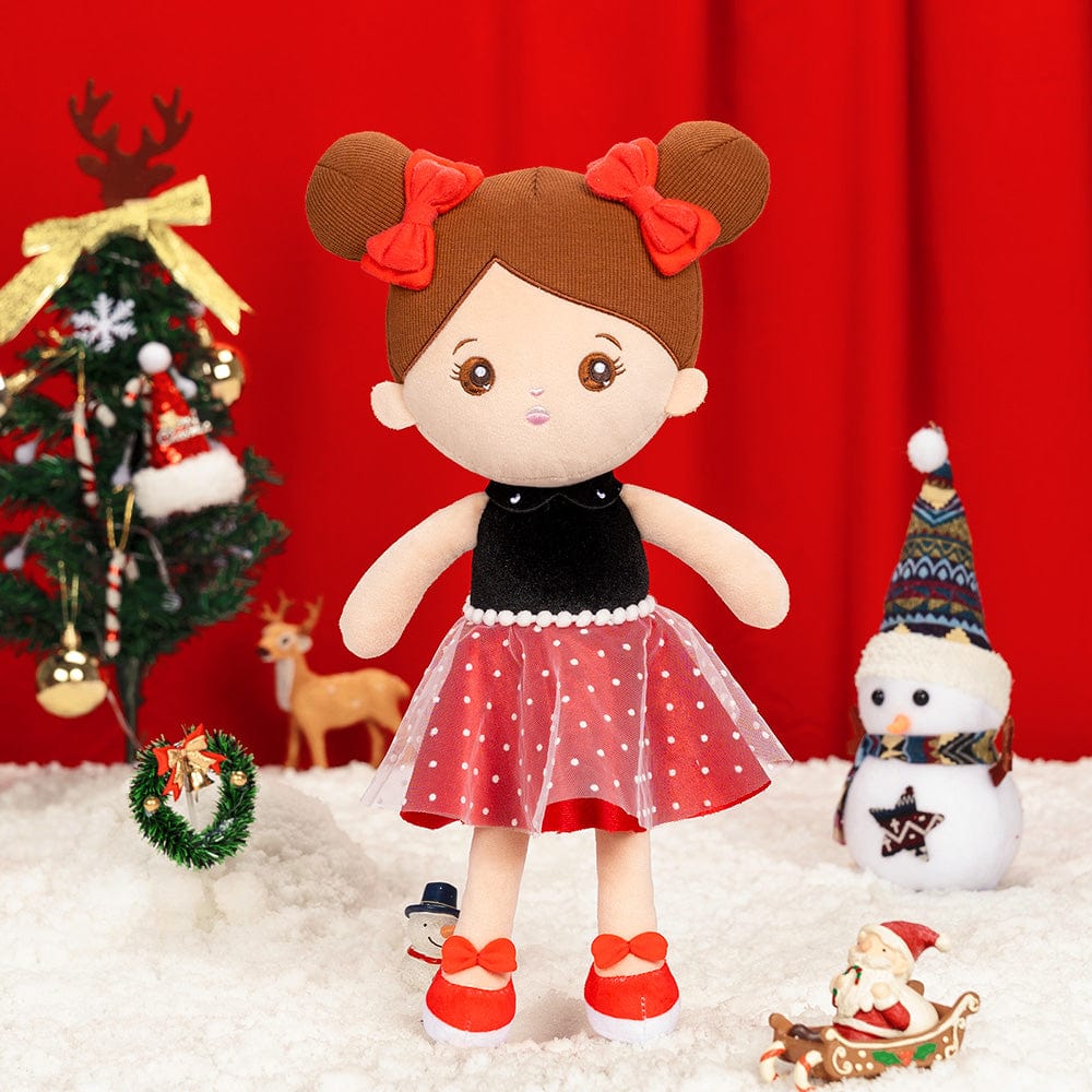OUOZZZ Christmas Sale - Personalized Baby Doll + Backpack Combo Gift Set Deep Red Dress Doll / Only Doll