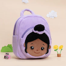 Load image into Gallery viewer, Personalized Purple Deep Skin Tone Nevaeh Backpack