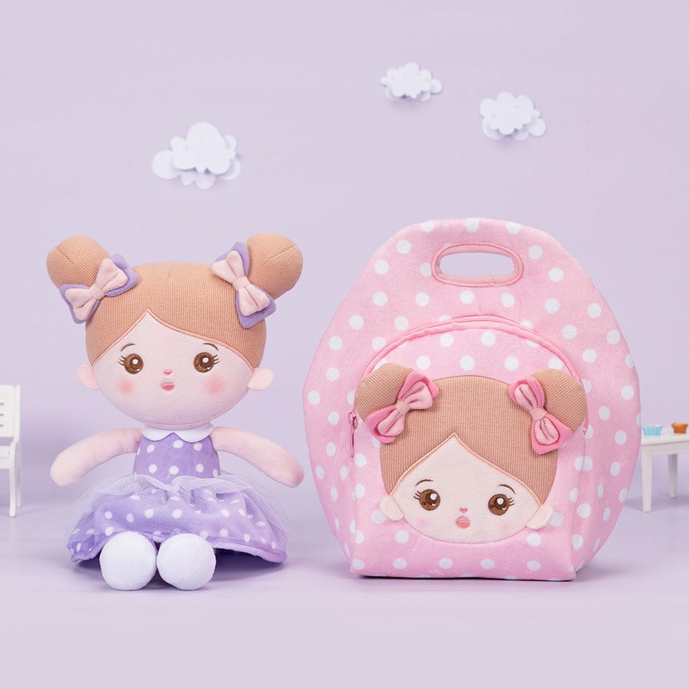 OUOZZZ Personalized Sweet Girl Purple Plush Doll With Lunch Bag🍱
