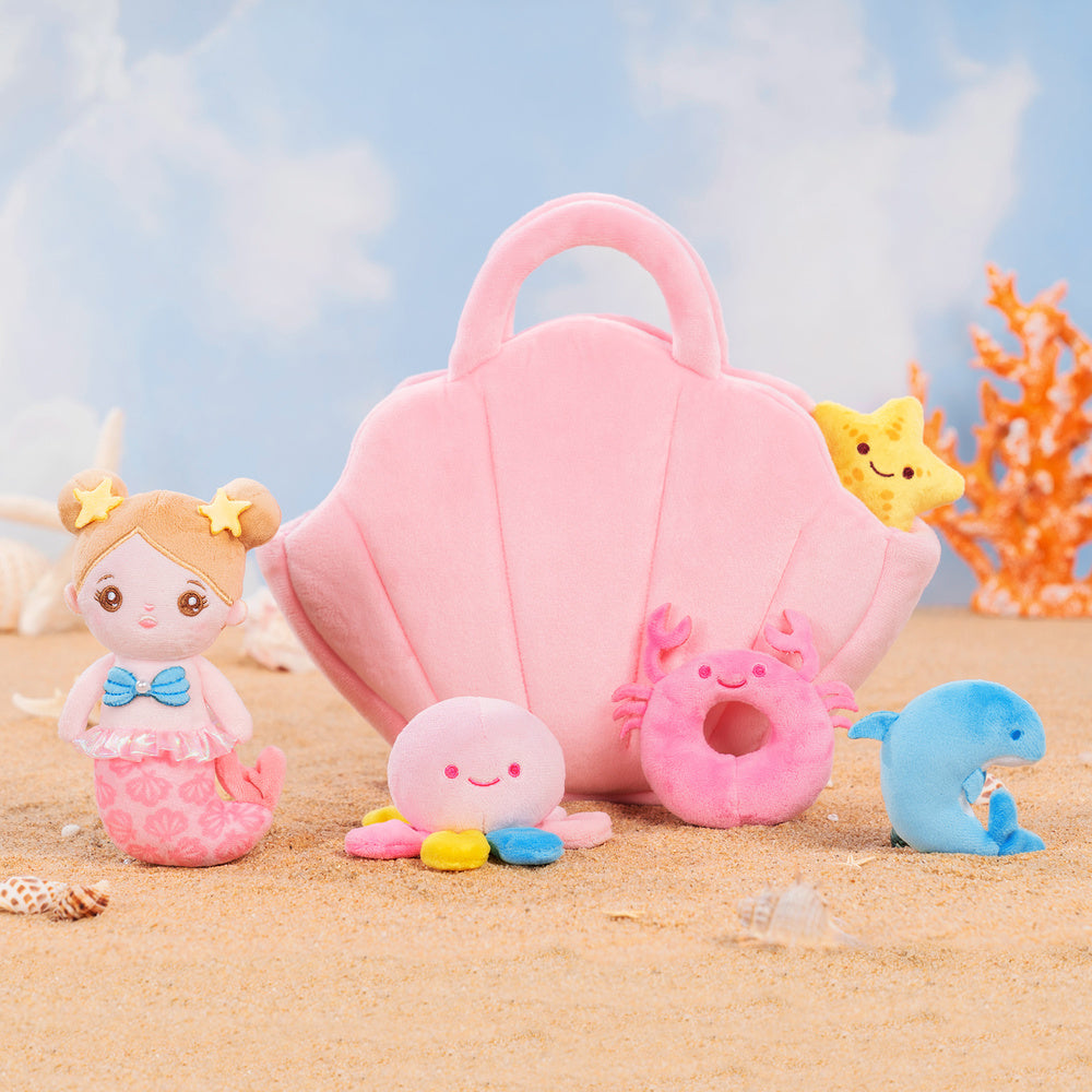 Personalized Baby's First Mermaid Adventure Plush Playset Sound Toy Gift Set