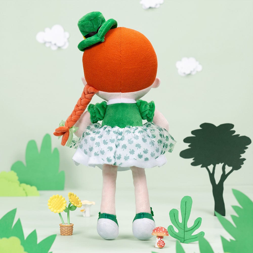OUOZZZ Red Hair Personalized Green Clover Plush Doll