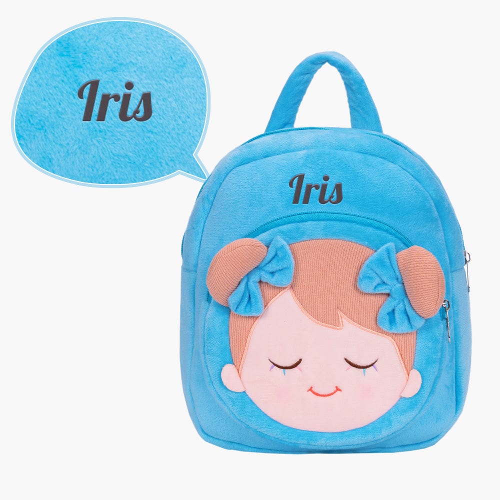 OUOZZZ Personalized Blue Plush Backpack Blue Backpack