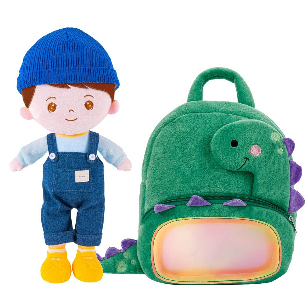OUOZZZ Personalized Plush Baby Backpack And Optional Doll Carl Brown Hair / With Backpack