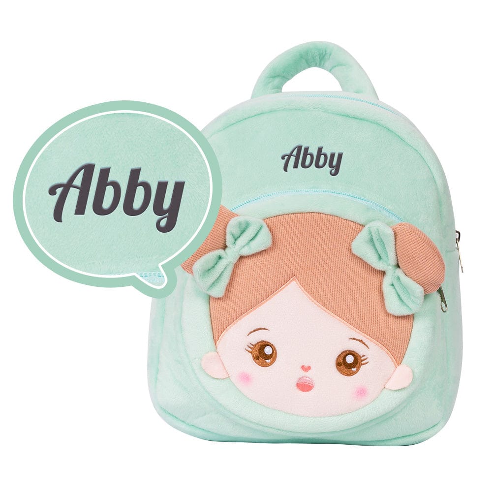 OUOZZZ Personalized Dark Green Doll and Backpack Gift Set Green + Backpack