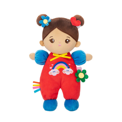 Personalized Brown Skin Tone Mini Plush Baby Girl Doll
