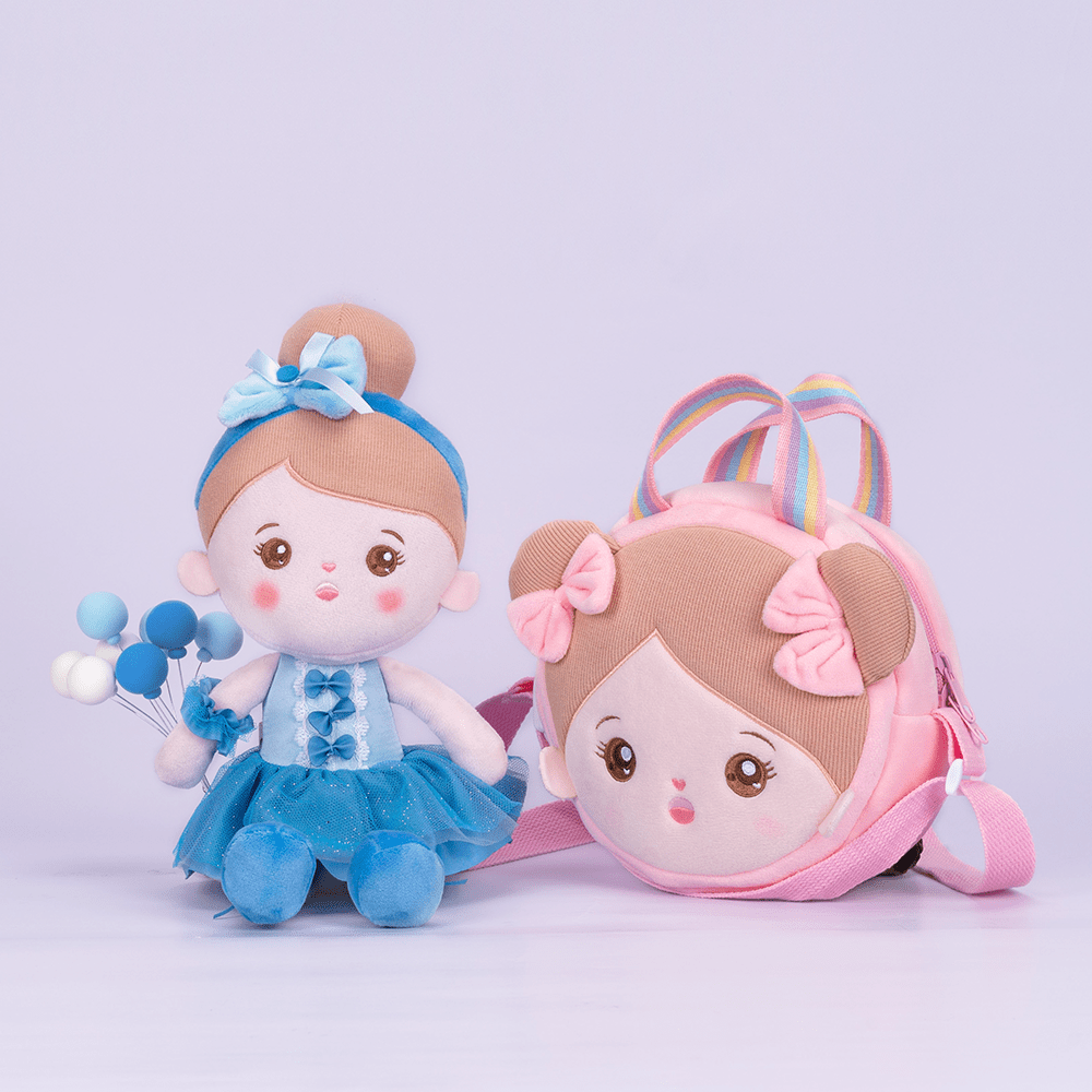 OUOZZZ Personalized Blue Ballet Doll Gift Set With Shoulder Bag👜