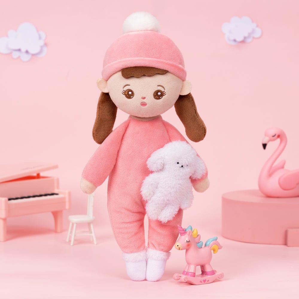 OUOZZZ Personalized Pink Lite Plush Rag Baby Doll