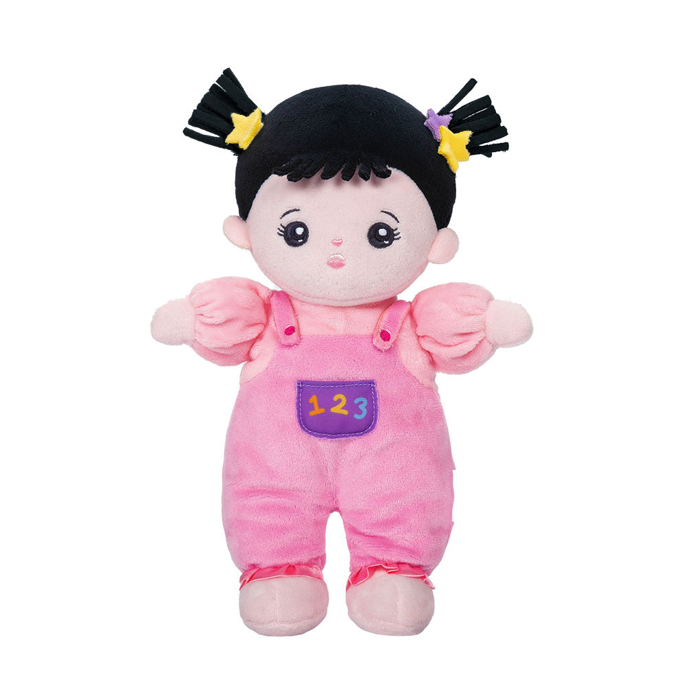 Personalized Black Hair Mini Plush Baby Girl Doll
