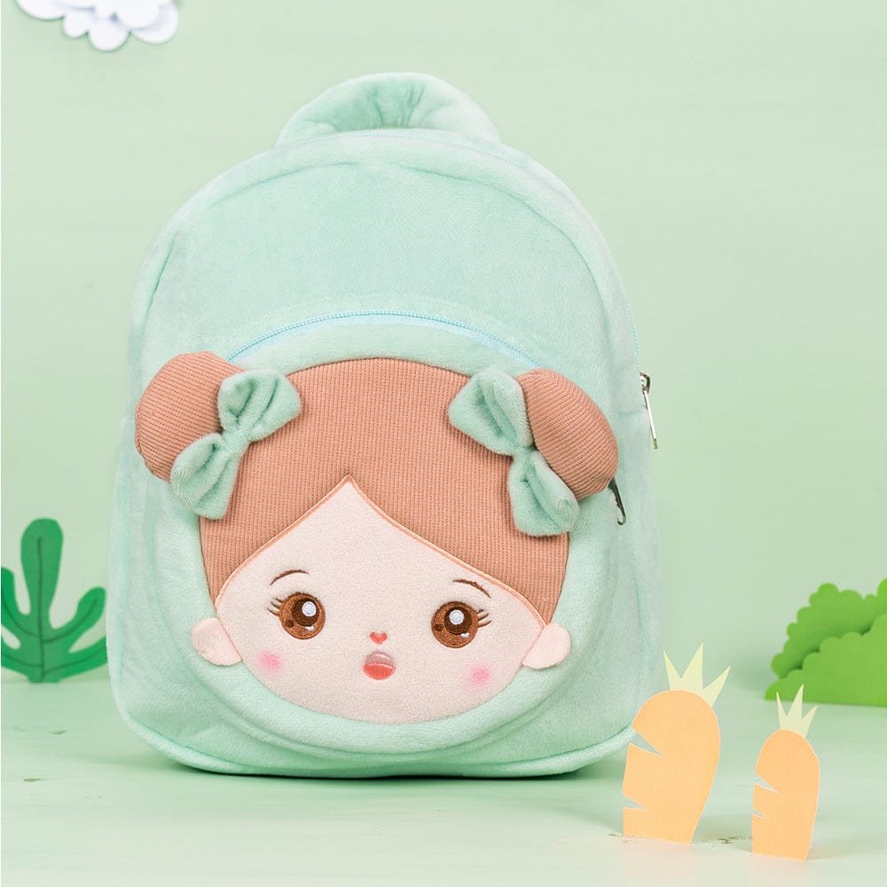 OUOZZZ Personalized Green Plush Baby Backpack