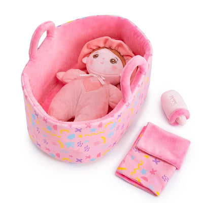 OUOZZZ Personalized Mini Plush Baby Girl Doll & Gift Set