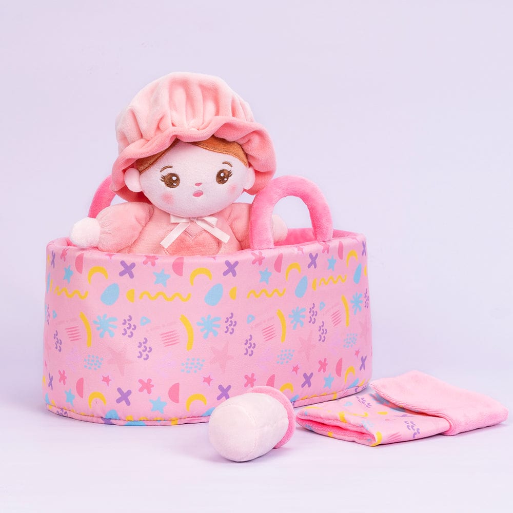 OUOZZZ Personalized Mini Plush Baby Girl Doll & Gift Set