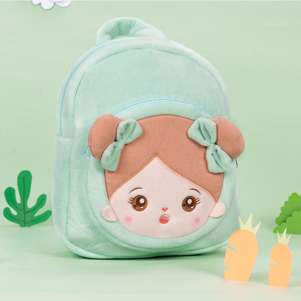 OUOZZZ Personalized Green Plush Baby Backpack
