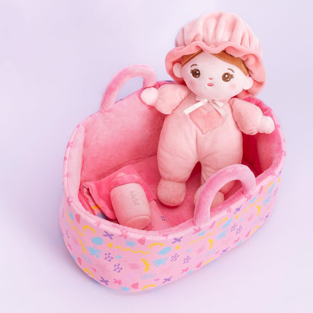 Personalizedoll Personalized Pink Mini Plush Baby Girl Doll & Gift Set