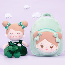 Load image into Gallery viewer, OUOZZZ Personalized Backpack and Optional Cute Plush Doll Green / With Doll
