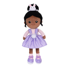Load image into Gallery viewer, OUOZZZ Personalized Deep Skin Tone Plush Purple Bunny Doll