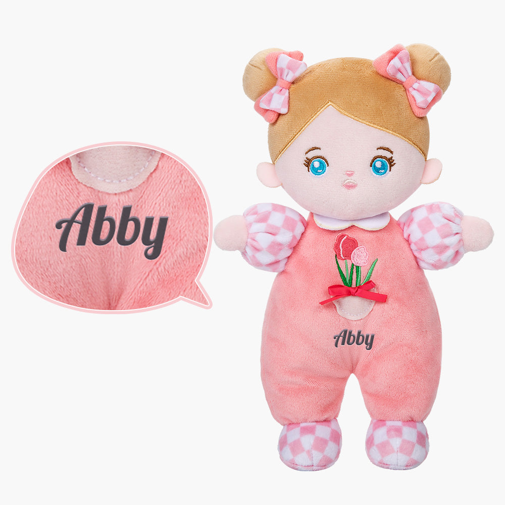 Personalized Blue Eyes Mini Plush Baby Girl Doll & Gift Set