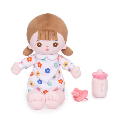 OUOZZZ Personalized White Sitting Position Plush Lite Baby Girl Doll