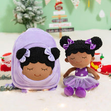 Load image into Gallery viewer, OUOZZZ Personalized Deep Skin Tone Plush Doll D - Purple+ Bag