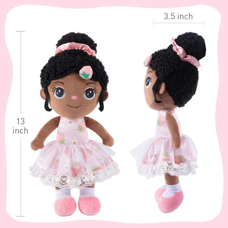 OUOZZZ Personalized Deep Skin Tone Strawberry Doll Only Doll
