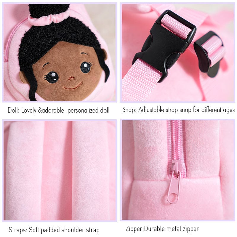 ouozzz Personalized Deep Skin Tone Pink Nevaeh Backpack Pink