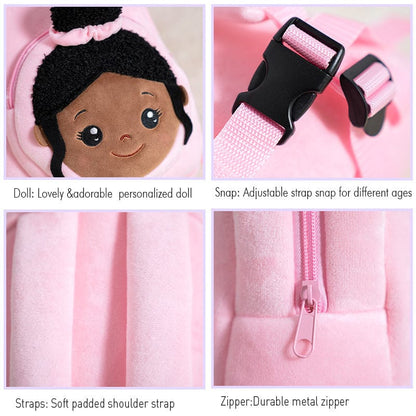 ouozzz Personalized Deep Skin Tone Pink Nevaeh Backpack Pink