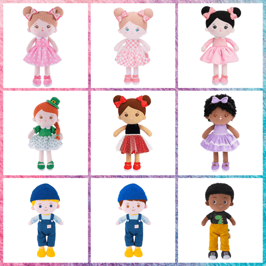 OUOZZZ Personalized Plush Rag Baby Doll - Different Skin Tones